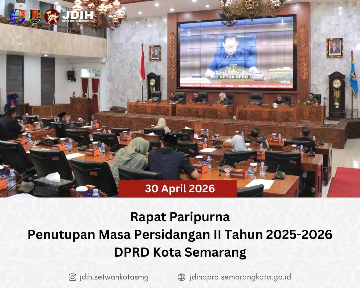 Image Berita Rapat Paripurna Penutupan Masa Persidangan II Tahun 2025-2026 DPRD Kota Semarang